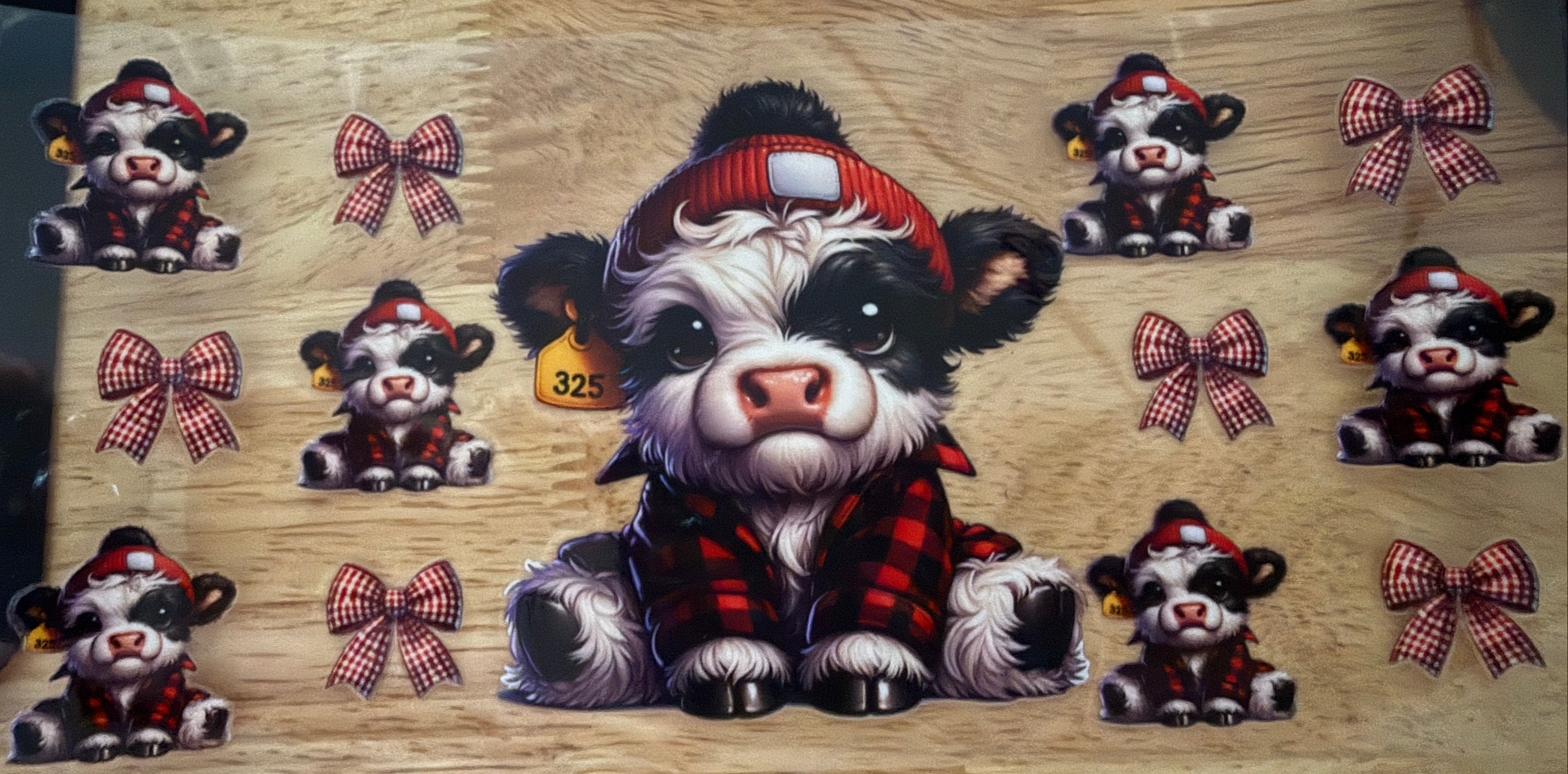 Cow - Red and Black Flannel 325.    #40
