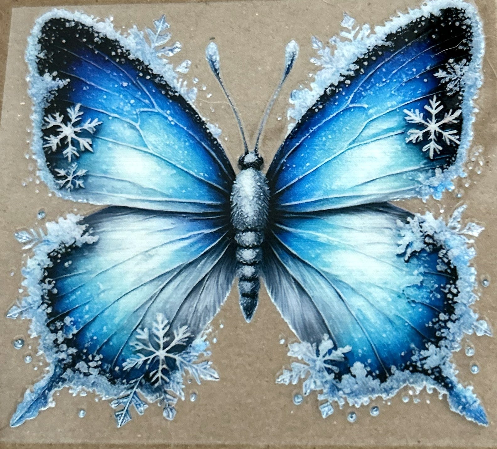 Butterfly - Blue with Snowflakes