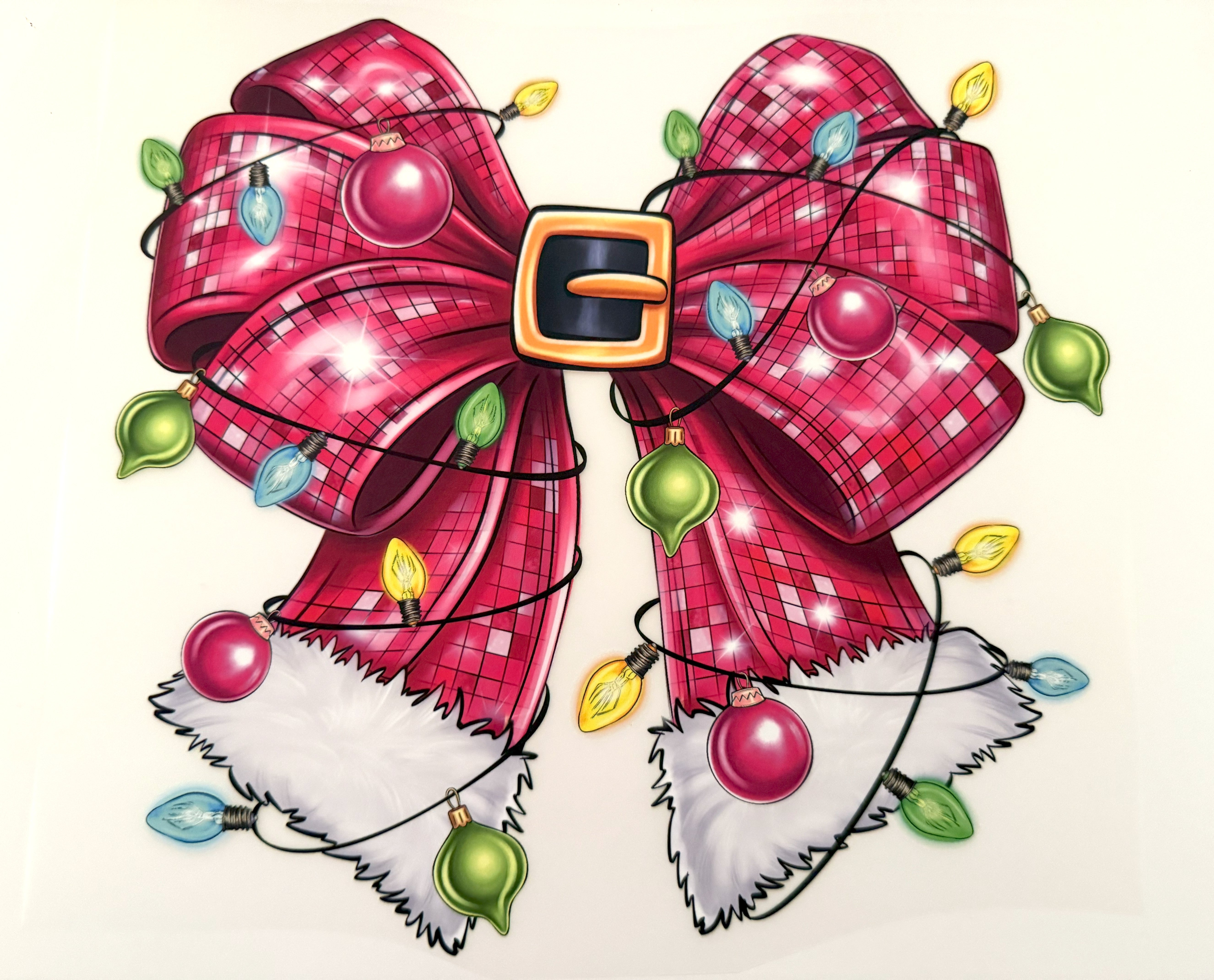 Red Christmas Lights Bow