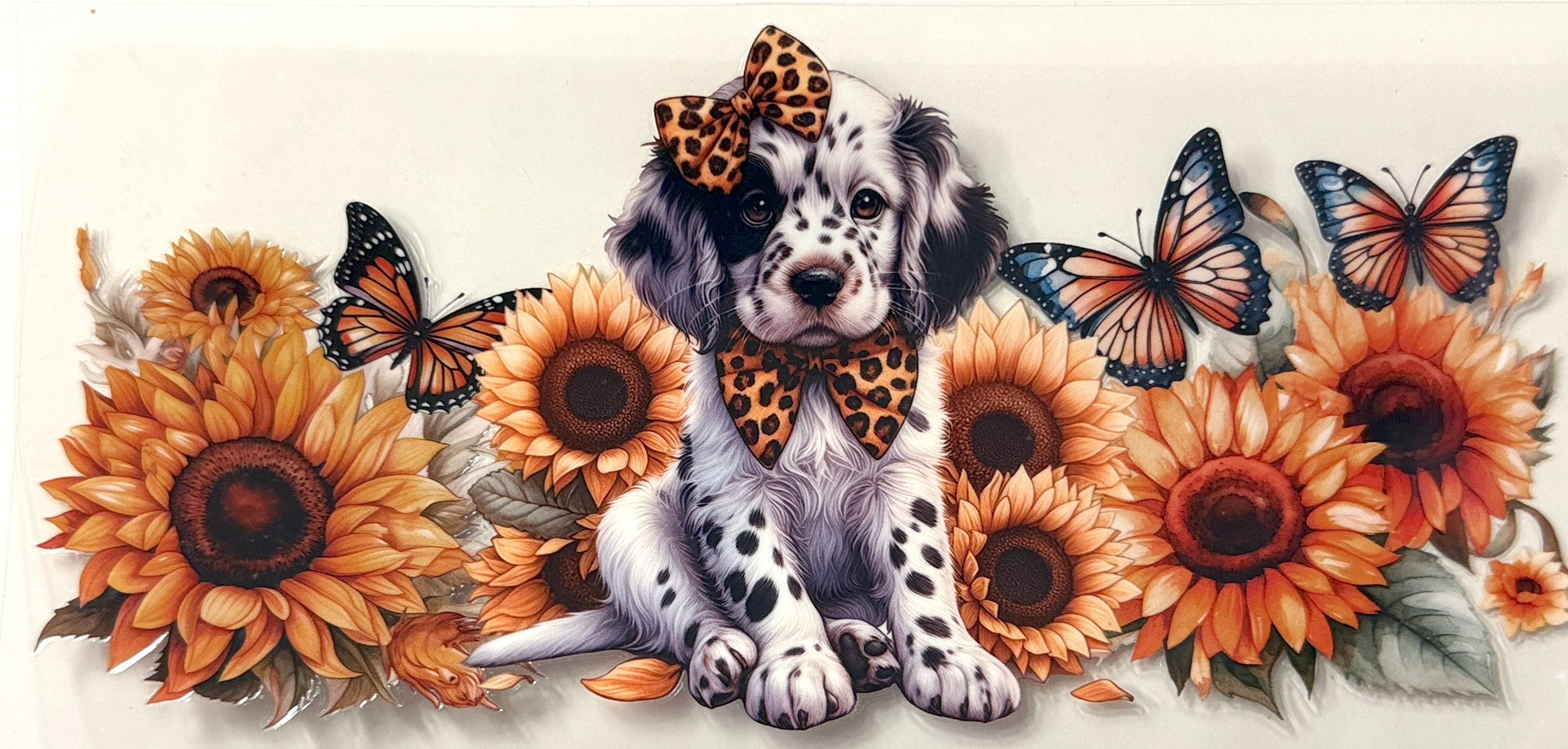 Dalmation with Sunflowers