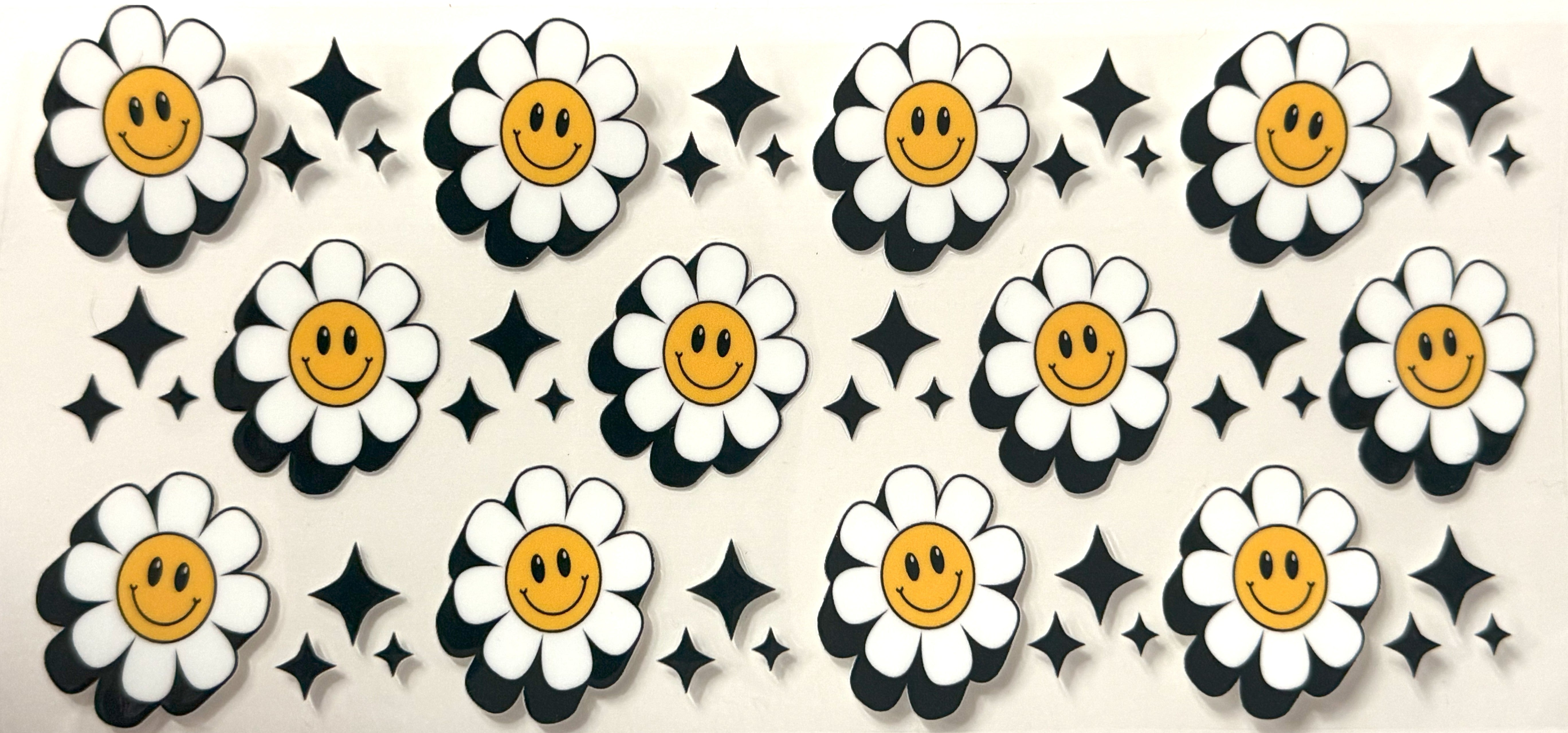 Black Checker White Daisys