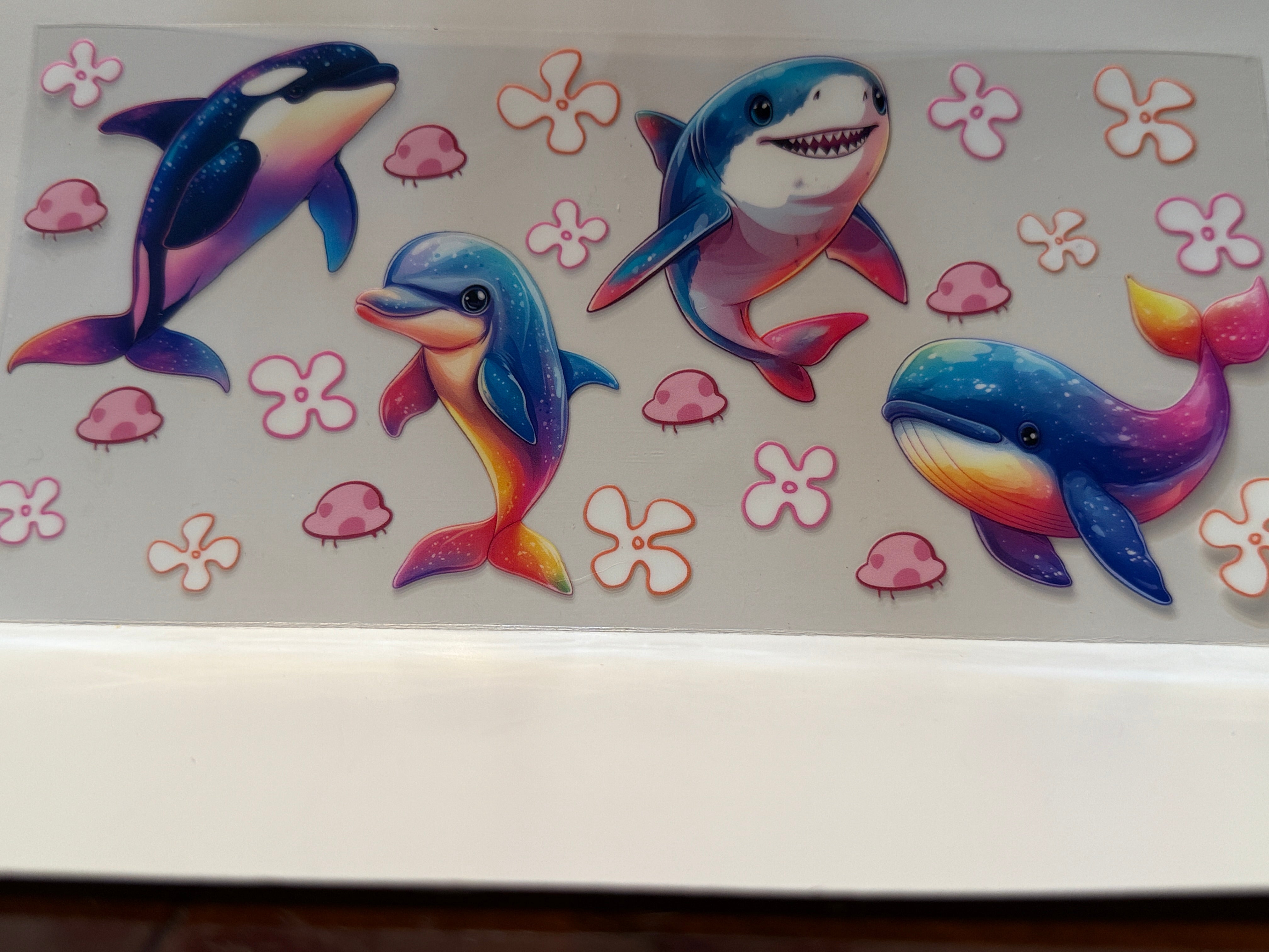 Cartoon Baby Dolphin, Shark, Whales #3