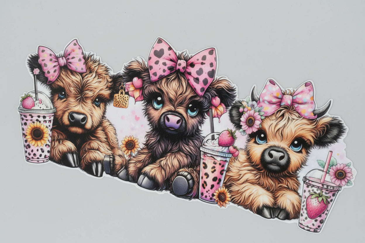 Cow - Pink and Black Bow Cows ...#44
