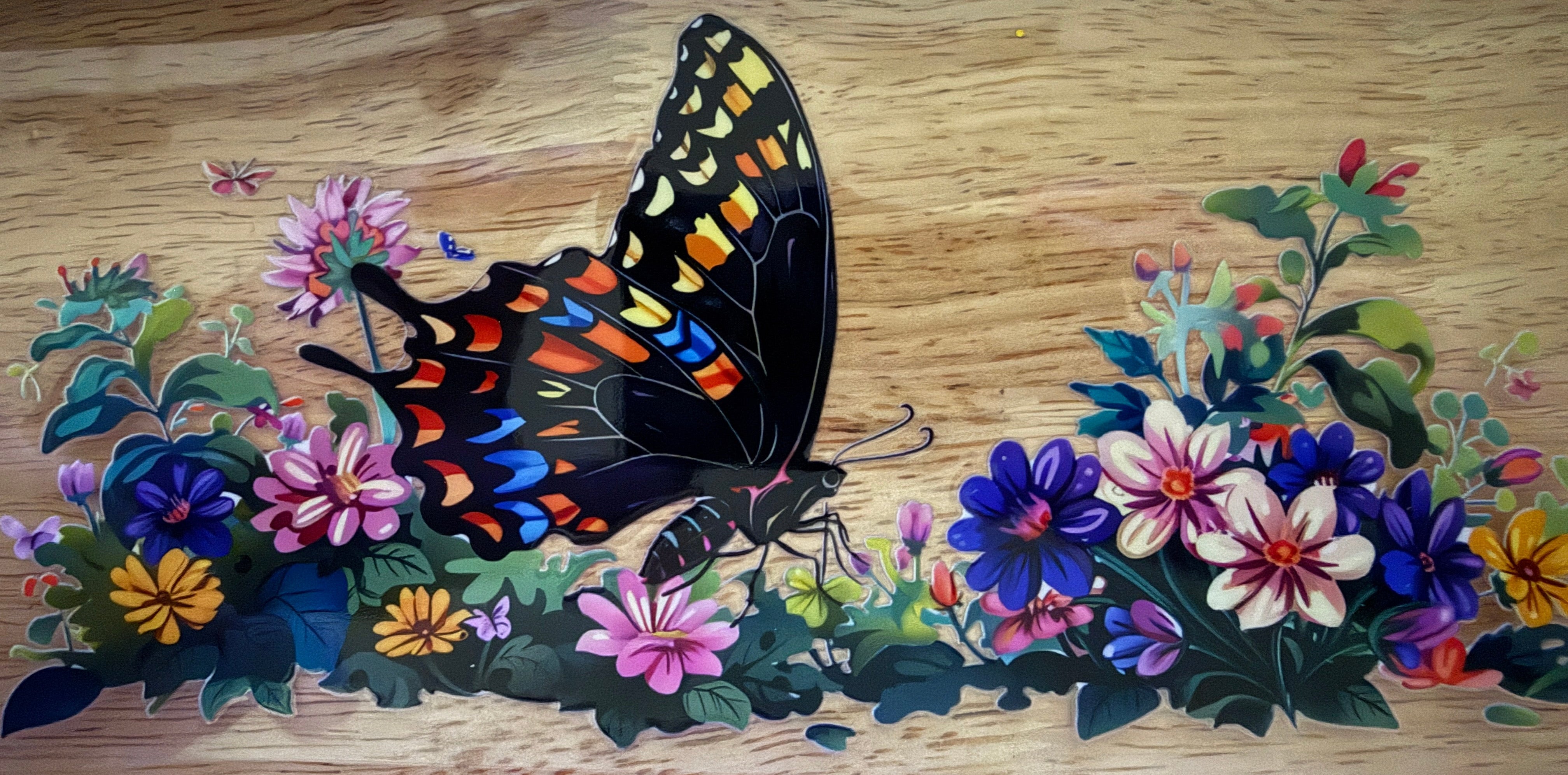 Black Multi Color Butterfly # 22