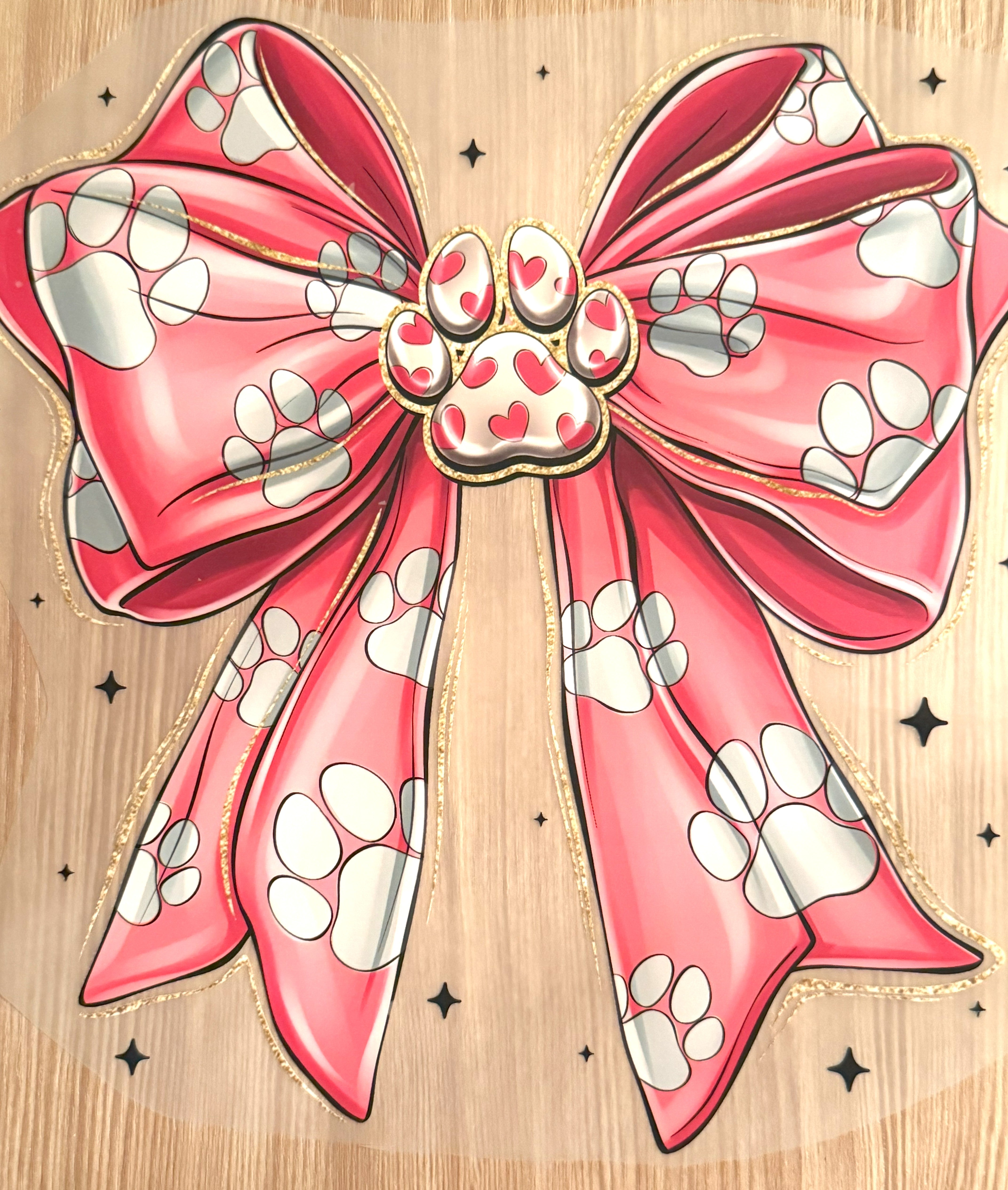 Pink Paw Bow