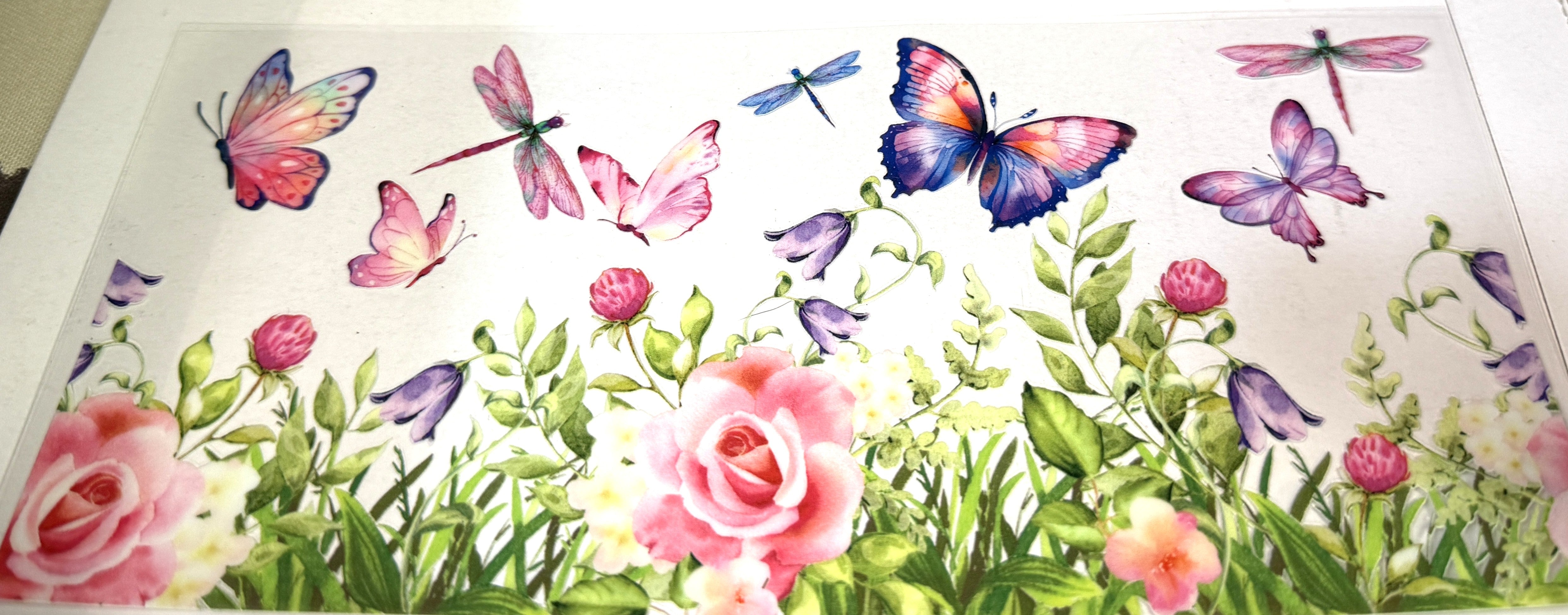 Pink Flowers, Butterflys, Dragonflys - #9