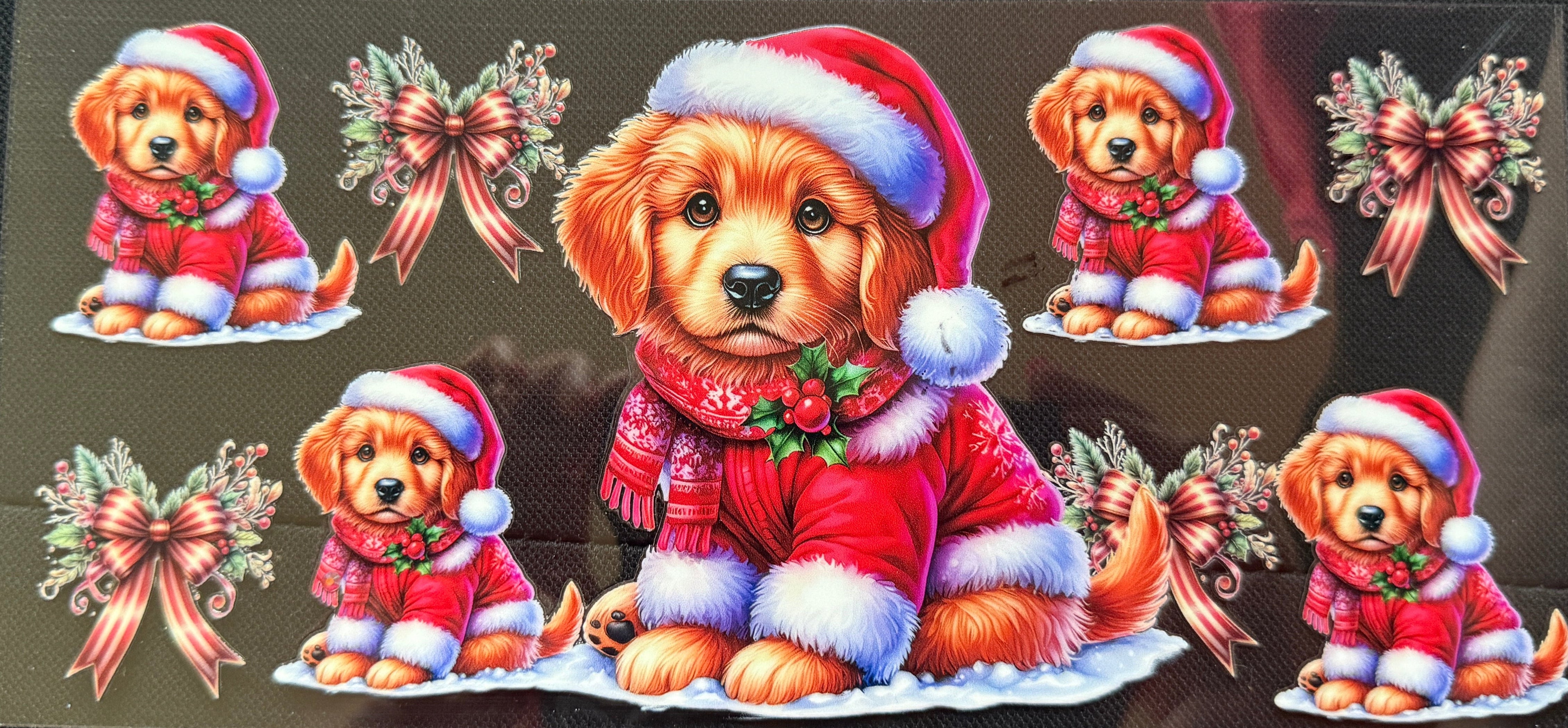 Puppy with Santa Hat