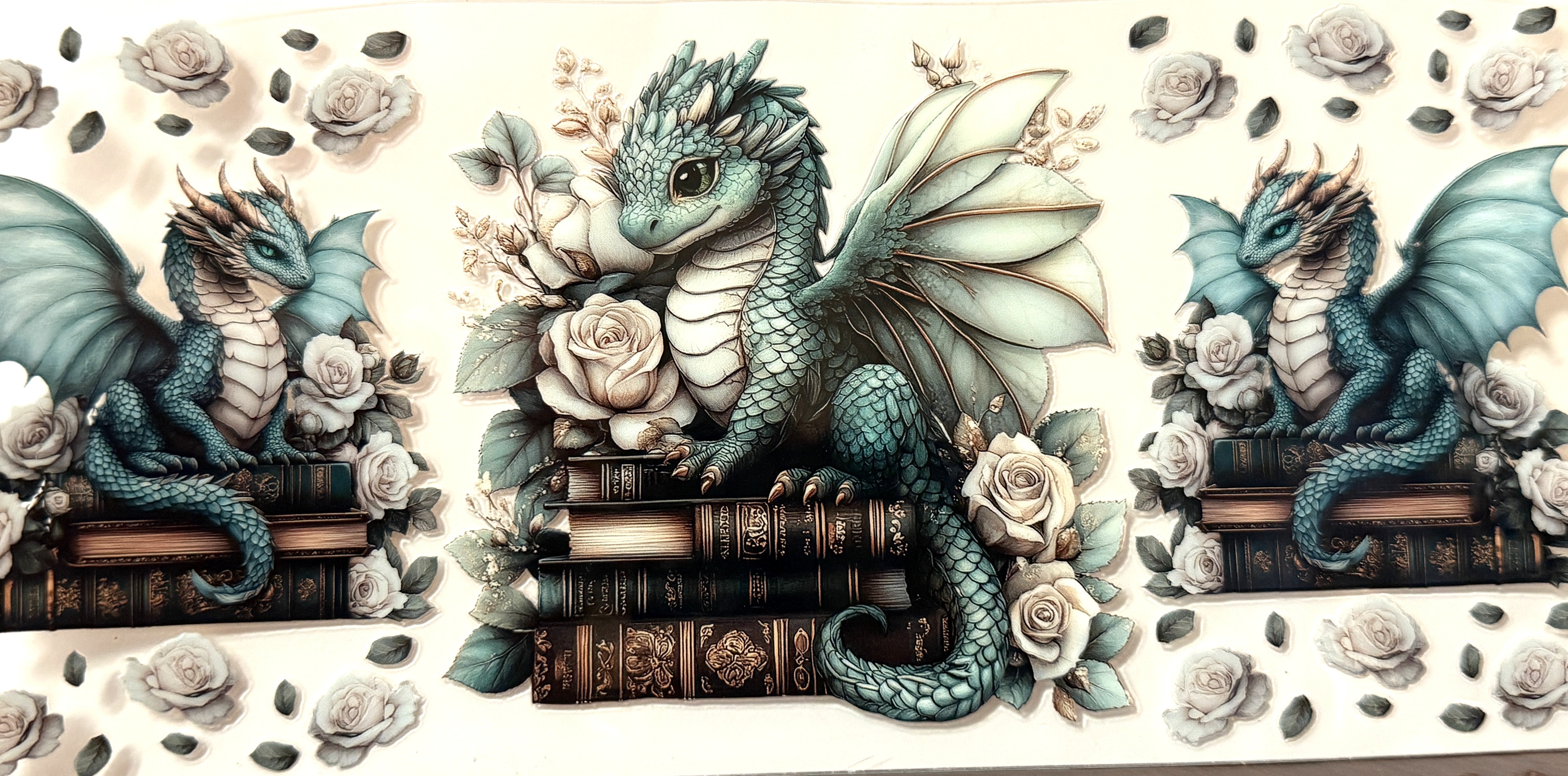 Reptiles - Teal Dragon Sitting on Books - #3