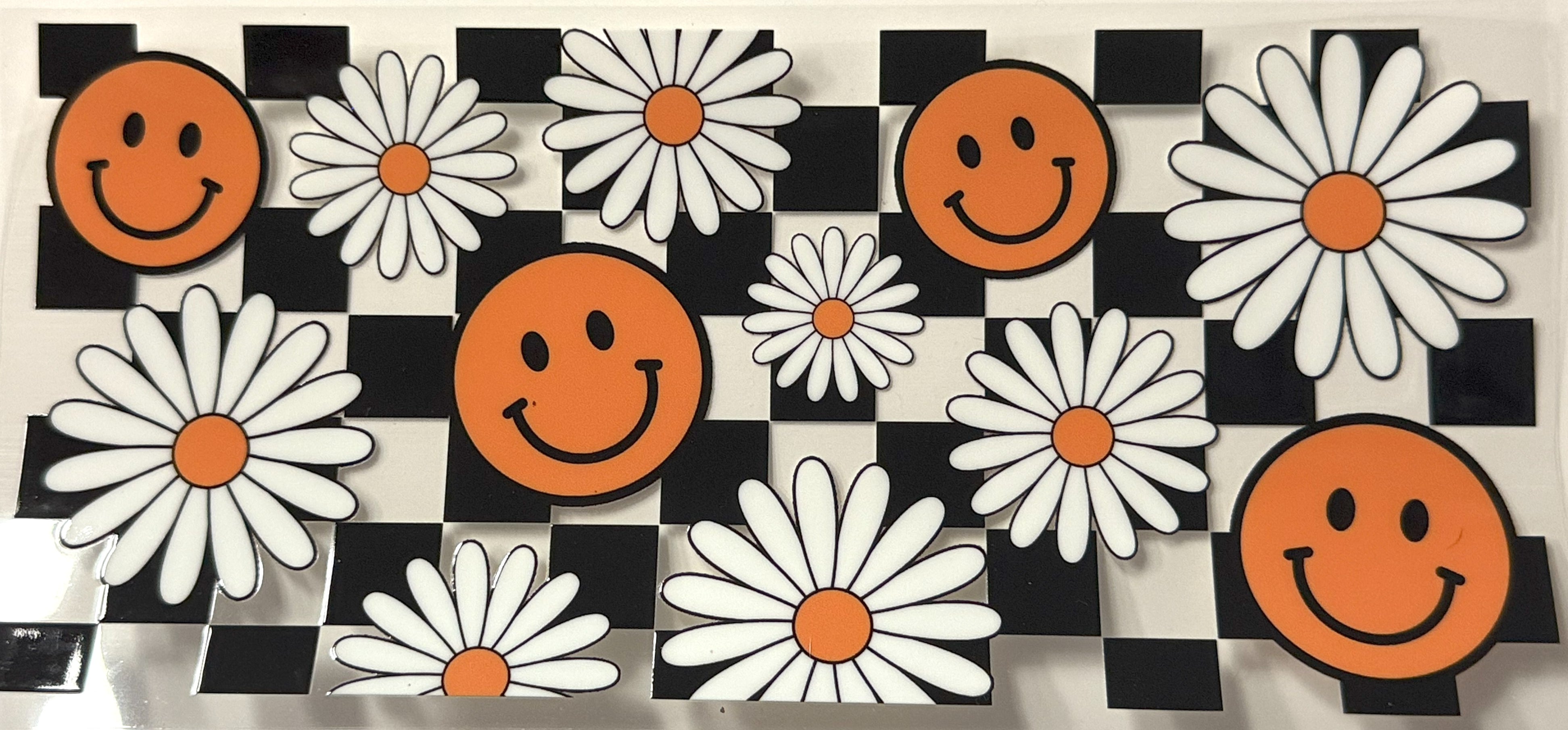 White Daisy will smiley face