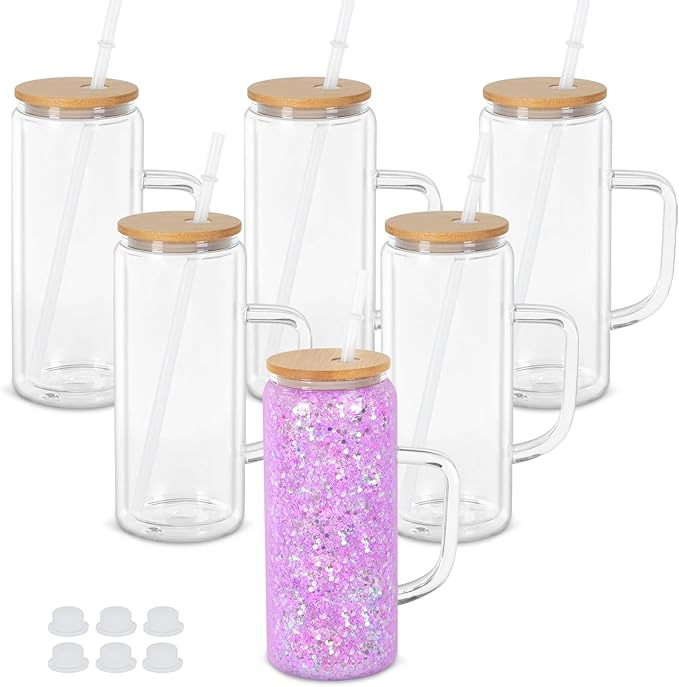 20oz Glass Tumbler w/handle