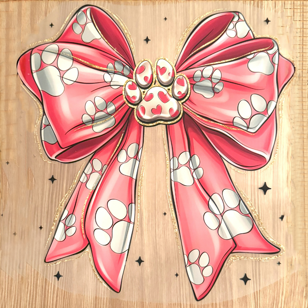 Pink Paw Bow
